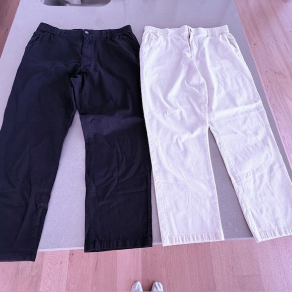 2  Men 40x30 Casual Linen Blend Relaxed Fit Straight Leg Elastic Waist -Worn 1x - Picture 1 of 10